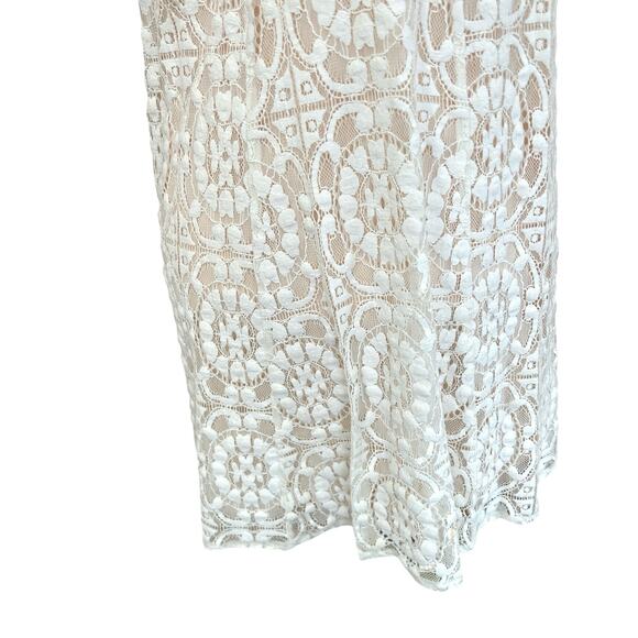 Free People Dress Womens Small Cream Lace‎ Boho Babydoll Coquette Cottage Core - Picture 7 of 12